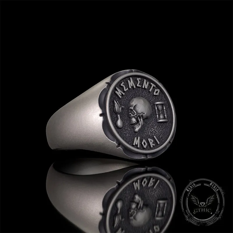 Gothic Memento Mori Letters Sterling Silver Skull Ring sold by GTHIC product image thumbnail 4