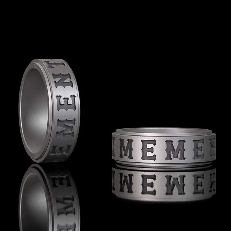 Memento Mori Letters Skull Sterling Silver Ring sold by GTHIC