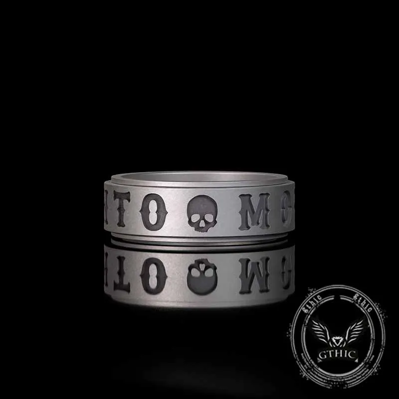 Memento Mori Letters Skull Sterling Silver Ring sold by GTHIC product image thumbnail 4