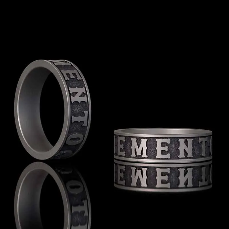 Memento Mori Letters Skull Sterling Silver Ring sold by GTHIC product image thumbnail 2