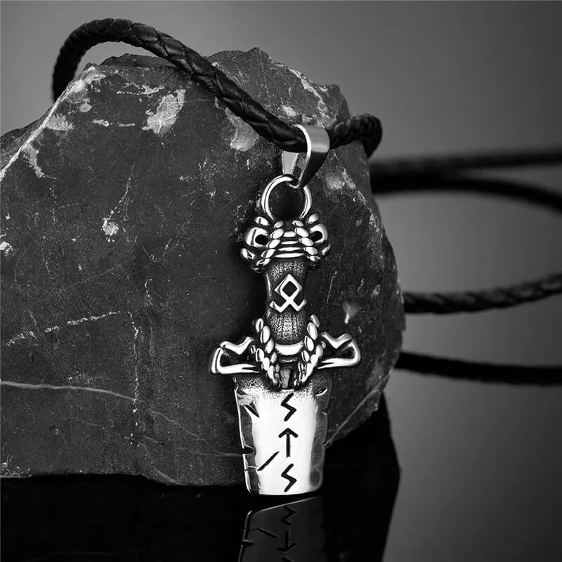 Punk Viking Sword Rune Stainless Steel Nordic Pendant sold by GTHIC product image thumbnail 2
