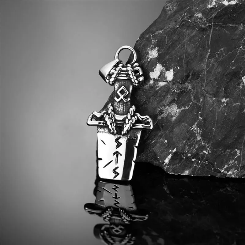 Punk Viking Sword Rune Stainless Steel Nordic Pendant sold by GTHIC product image thumbnail 3
