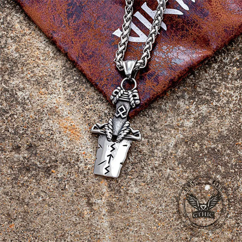 Punk Viking Sword Rune Stainless Steel Nordic Pendant sold by GTHIC product image thumbnail 4