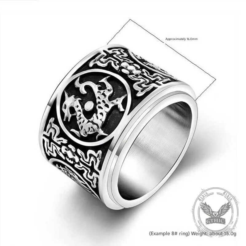 Vintage Four Mythical Beasts Stainless Steel Spinner Ring sold by GTHIC product image thumbnail 5