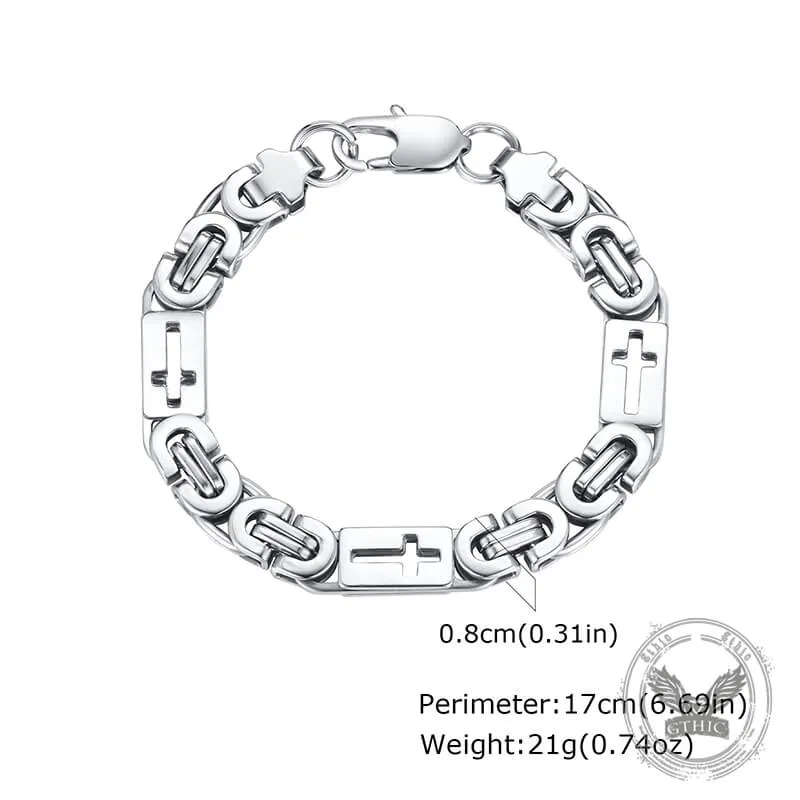 Punk Hollow Cross Byzantine Stainless Steel Bracelet sold by GTHIC product image thumbnail 5