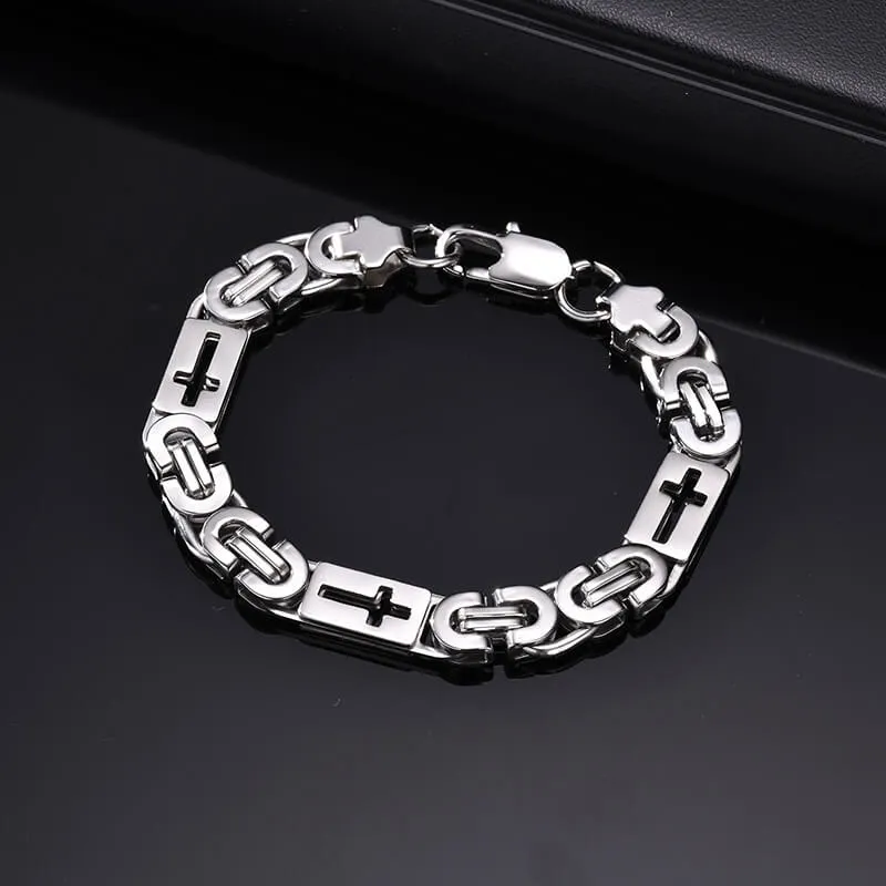 Punk Hollow Cross Byzantine Stainless Steel Bracelet sold by GTHIC product image thumbnail 4
