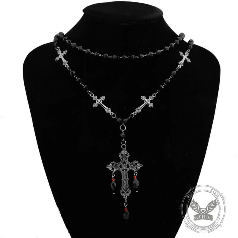 Gothic Cross Beaded Stainless Steel Stacking Necklace sold by GTHIC product image thumbnail 2