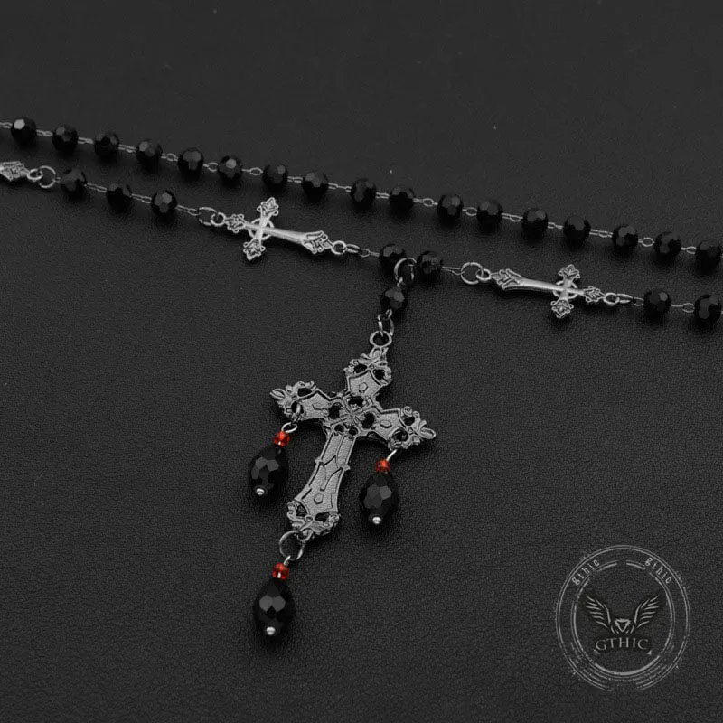 Gothic Cross Beaded Stainless Steel Stacking Necklace sold by GTHIC product image thumbnail 3