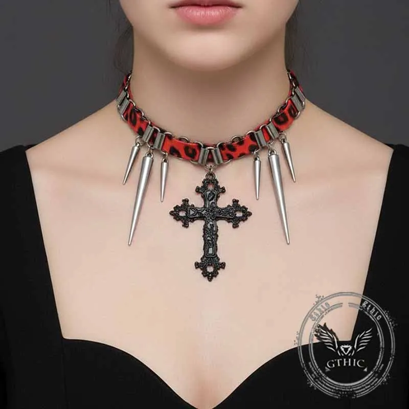 Hip-Hop Cross Rivet Stainless Steel Choker Necklace sold by GTHIC product image thumbnail 2