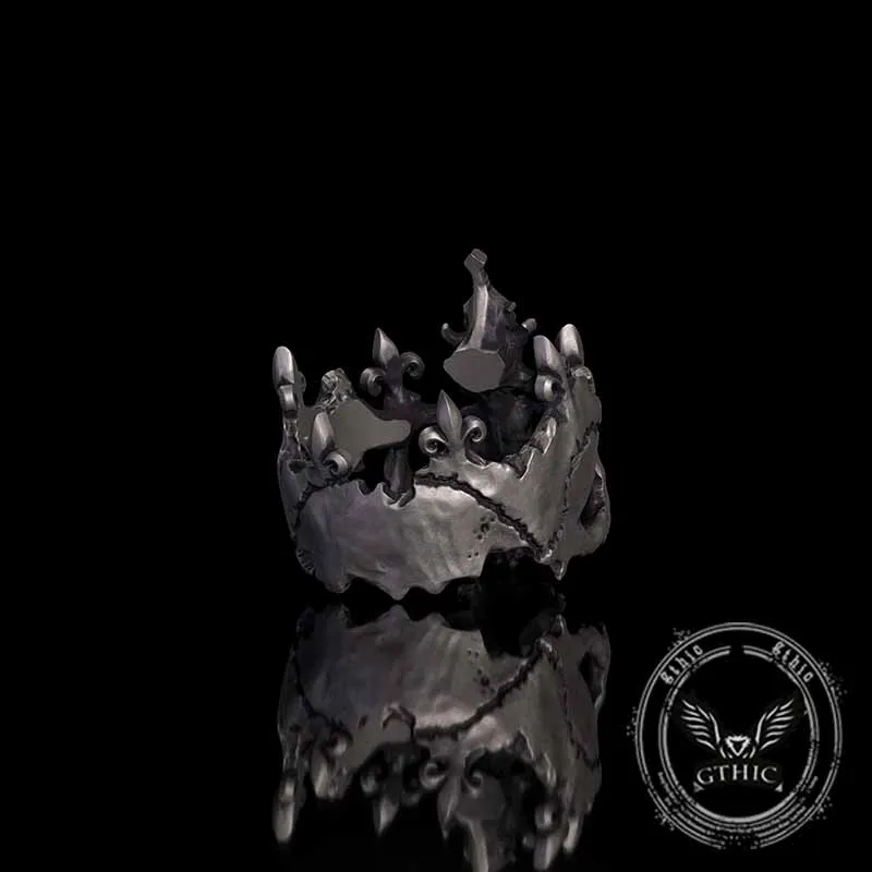 Punk Broken Skull Head Sterling Silver Ring sold by GTHIC product image thumbnail 5