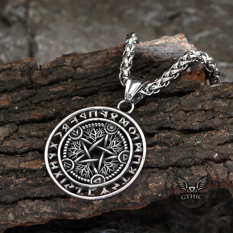 Viking Rune Pentagram Tree of Life Stainless Steel Pendant sold by GTHIC product image thumbnail 2