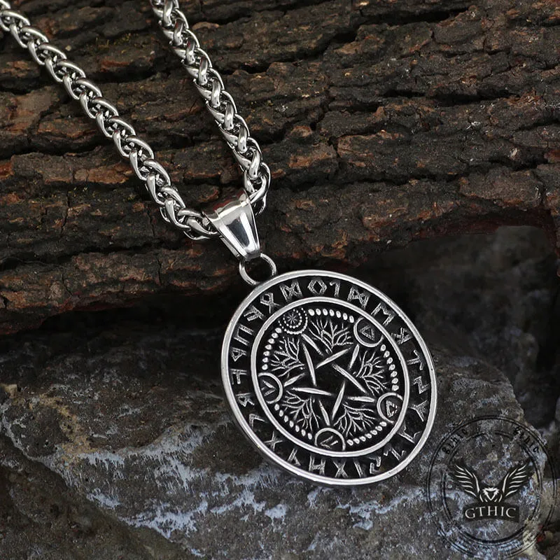 Viking Rune Pentagram Tree of Life Stainless Steel Pendant sold by GTHIC product image thumbnail 4