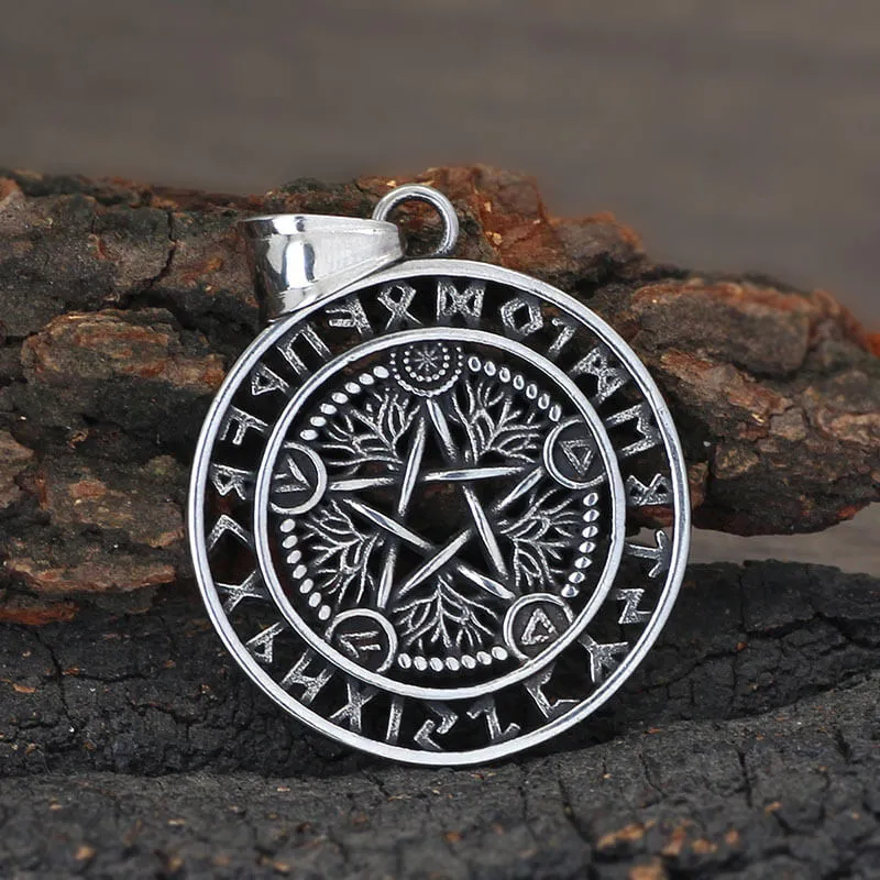 Viking Rune Pentagram Tree of Life Stainless Steel Pendant sold by GTHIC product image thumbnail 3
