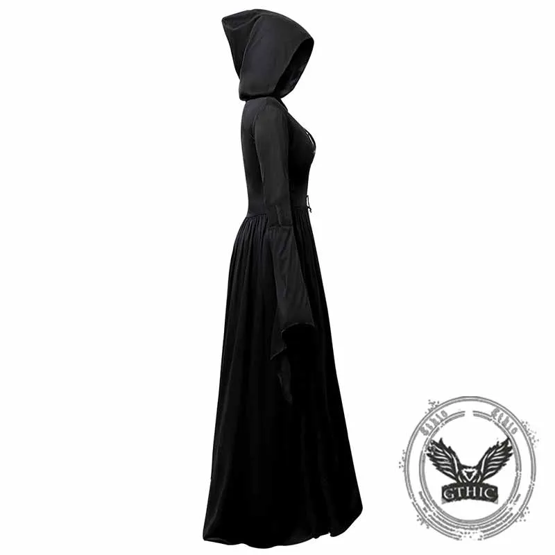 Dark Gothic Hooded Dress Witch Halloween Costume sold by GTHIC product image thumbnail 4