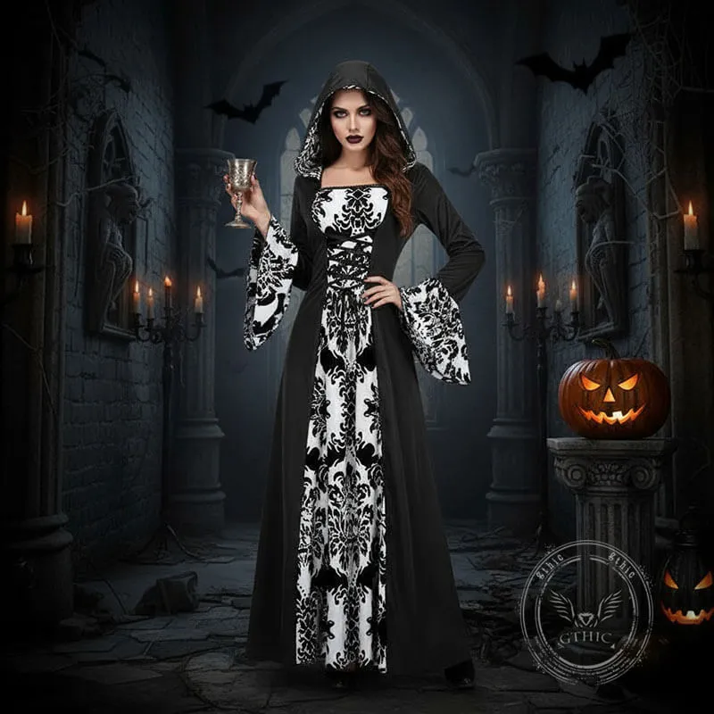 Gothic Print Palace Style Hooded Halloween Dress Costume sold by GTHIC product image thumbnail 2