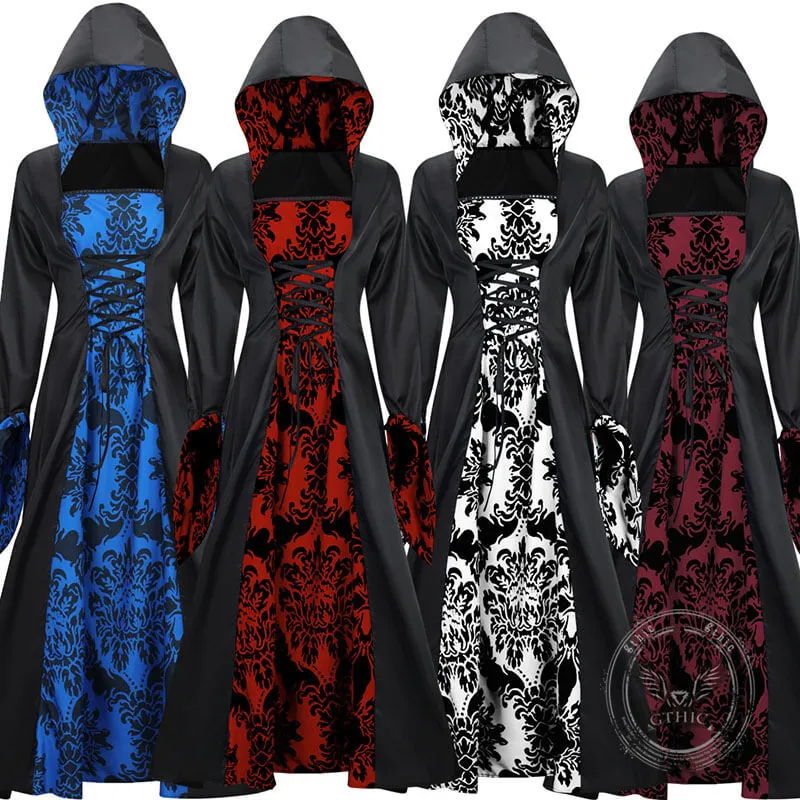 Gothic Print Palace Style Hooded Halloween Dress Costume sold by GTHIC