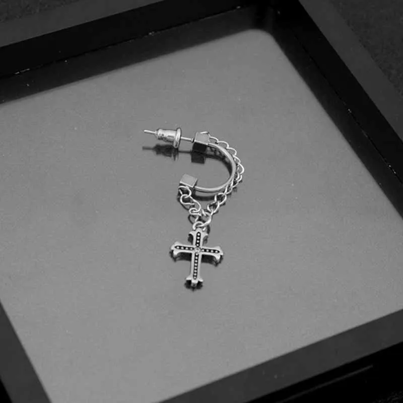 Punk Tassel Cross Stainless Steel Earrings sold by GTHIC product image thumbnail 5