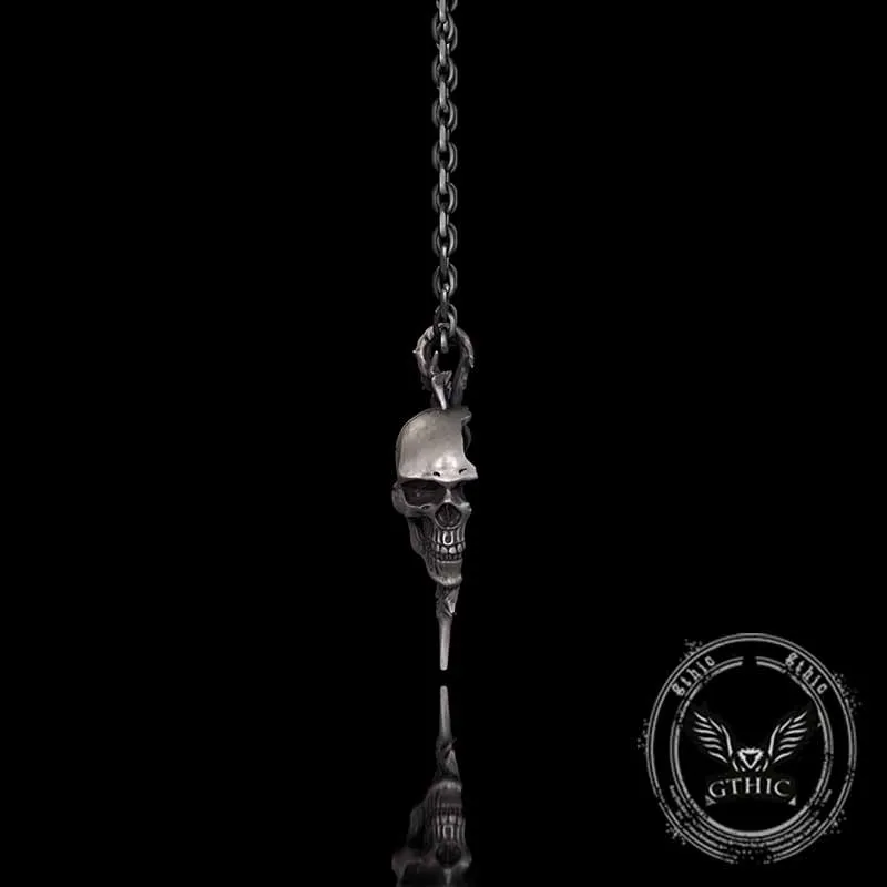 Gothic Thorn Broken Skull Sterling Silver Pendant sold by GTHIC product image thumbnail 3