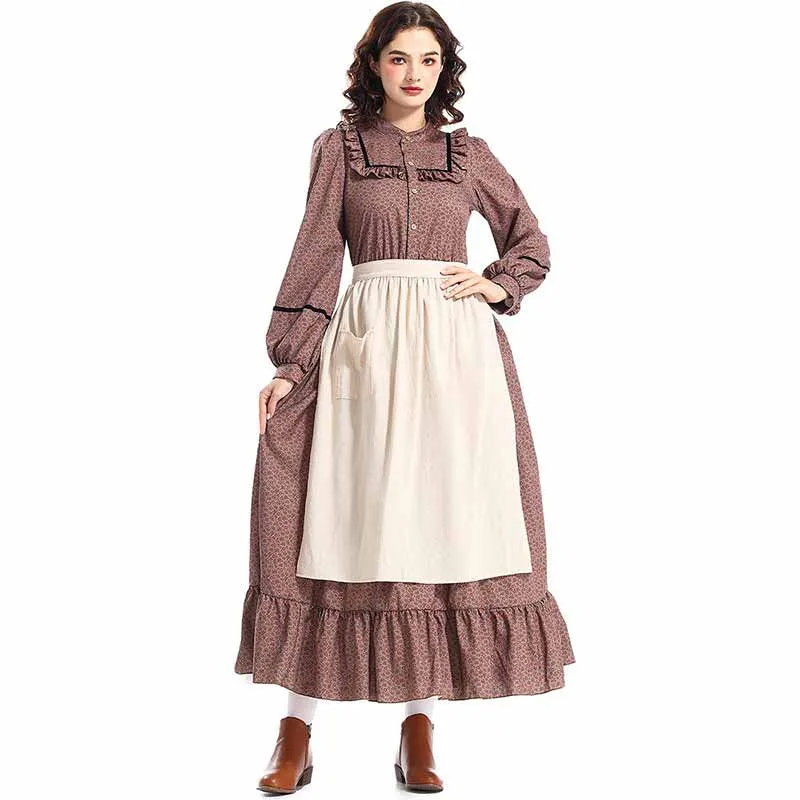 Victorian Medieval Pastoral Floral Brown Dress sold by GTHIC product image thumbnail 4