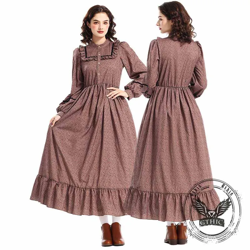 Victorian Medieval Pastoral Floral Brown Dress sold by GTHIC product image thumbnail 2