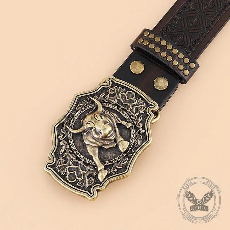 Punk Western Cowboy Wild Bull PU Leather Belt sold by GTHIC product image thumbnail 5
