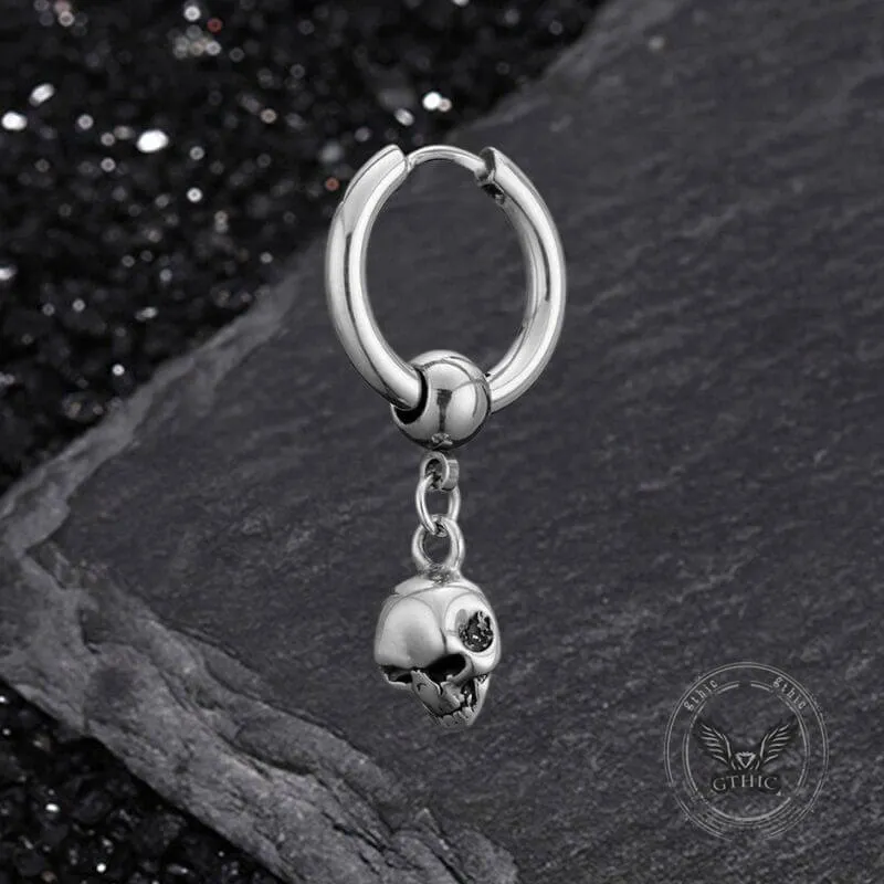Gothic Skull Stainless Steel Hoop Earrings sold by GTHIC product image thumbnail 4