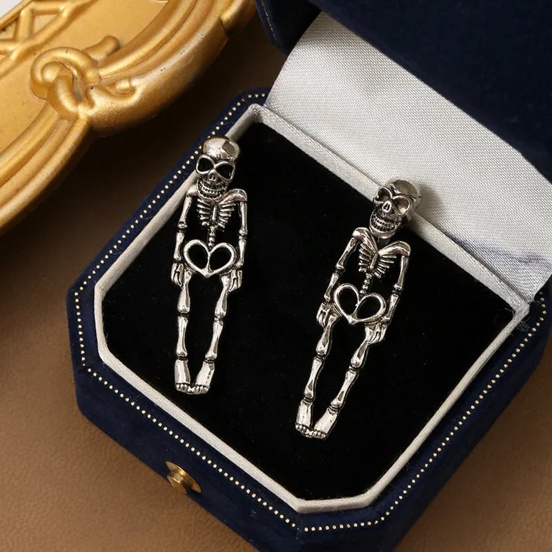 Exaggerated Horror Skeleton Gothic Alloy Drop Earrings sold by GTHIC