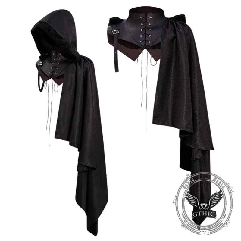 Medieval Irregular One Shoulder Halloween Side Cloak sold by GTHIC