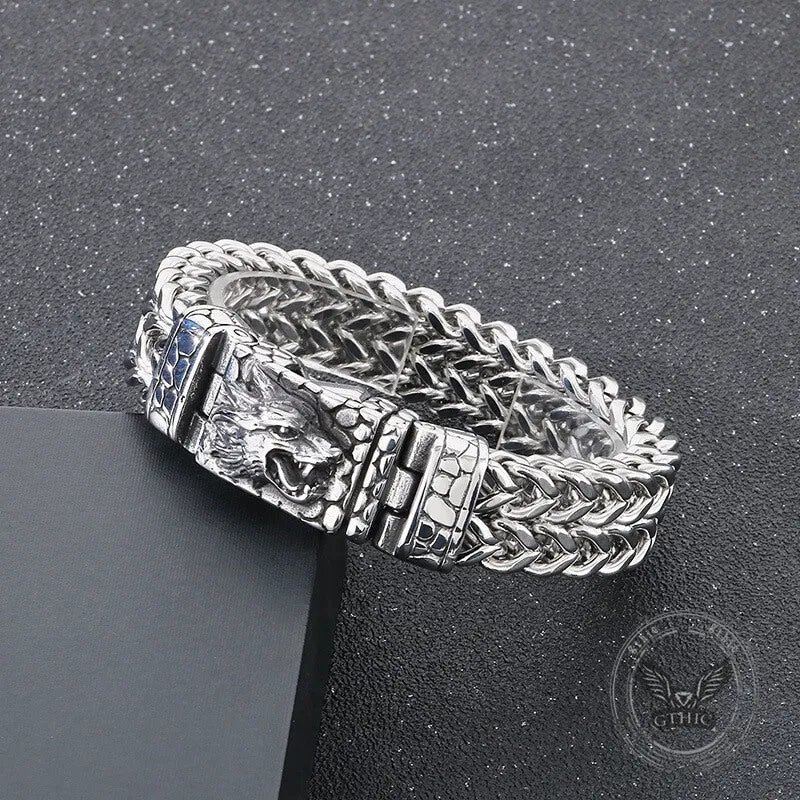 Classic Wolf Head Square Buckle Stainless Steel Bracelet sold by GTHIC product image thumbnail 5