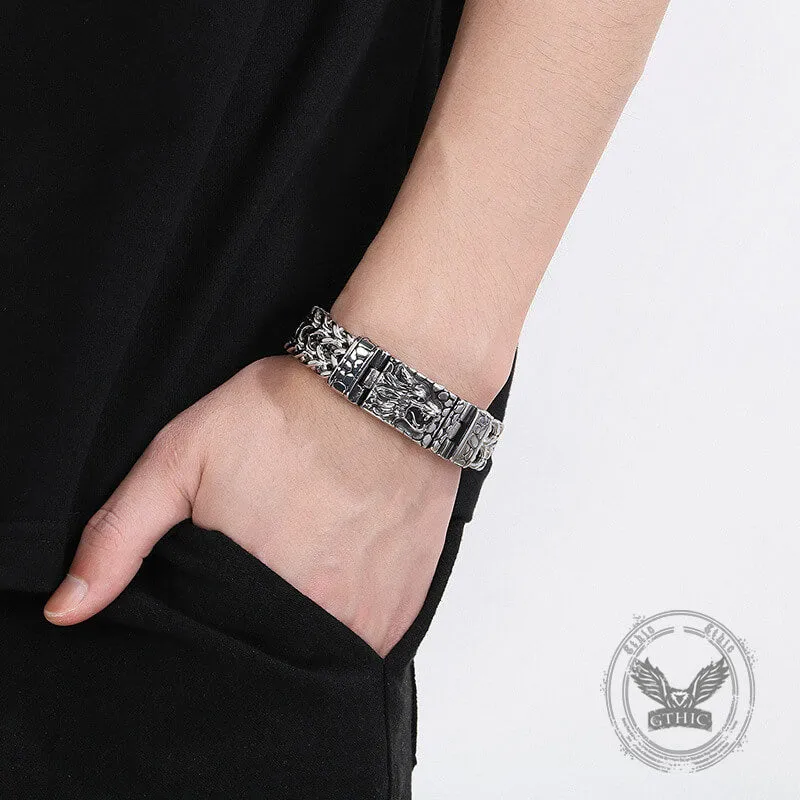 Classic Wolf Head Square Buckle Stainless Steel Bracelet sold by GTHIC product image thumbnail 3