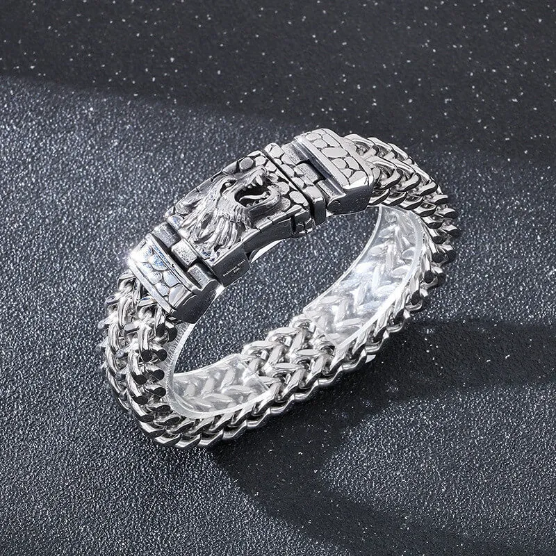 Classic Wolf Head Square Buckle Stainless Steel Bracelet sold by GTHIC product image thumbnail 4