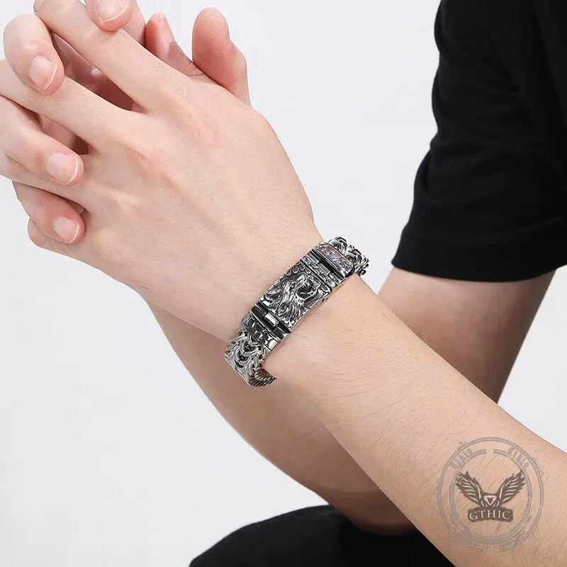 Classic Wolf Head Square Buckle Stainless Steel Bracelet sold by GTHIC product image thumbnail 2