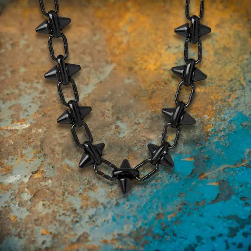 Simple Rhombus Stitching Stainless Steel Necklace sold by GTHIC