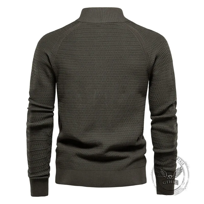 Casual Solid Color Stand Collar Knitted Cardigan sold by GTHIC product image thumbnail 3