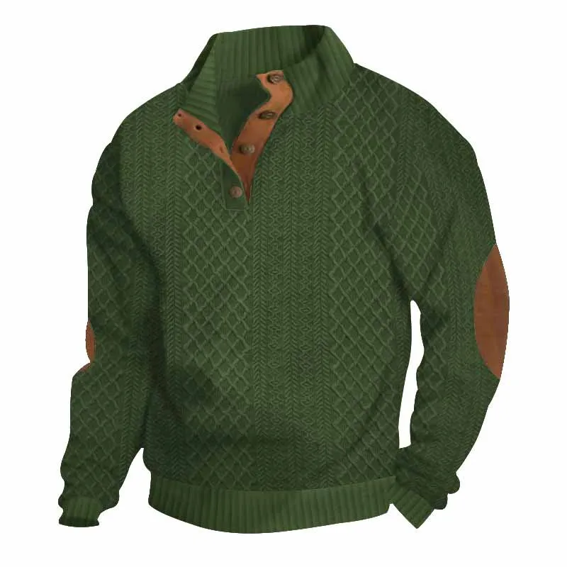 Casual Jacquard-Design Stand Collar Knit Sweatshirt sold by GTHIC product image thumbnail 5