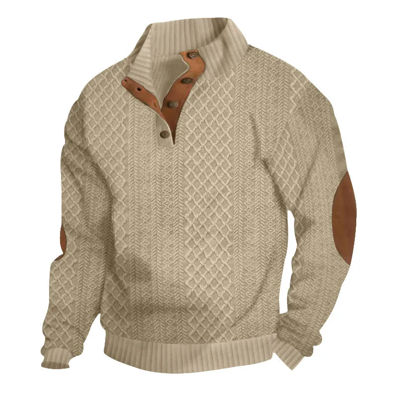 Casual Jacquard-Design Stand Collar Knit Sweatshirt sold by GTHIC product image thumbnail 3