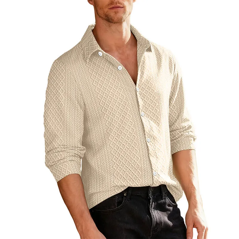 Casual Woven Single-Breasted Lapel Long-Sleeved Shirt sold by GTHIC product image thumbnail 5