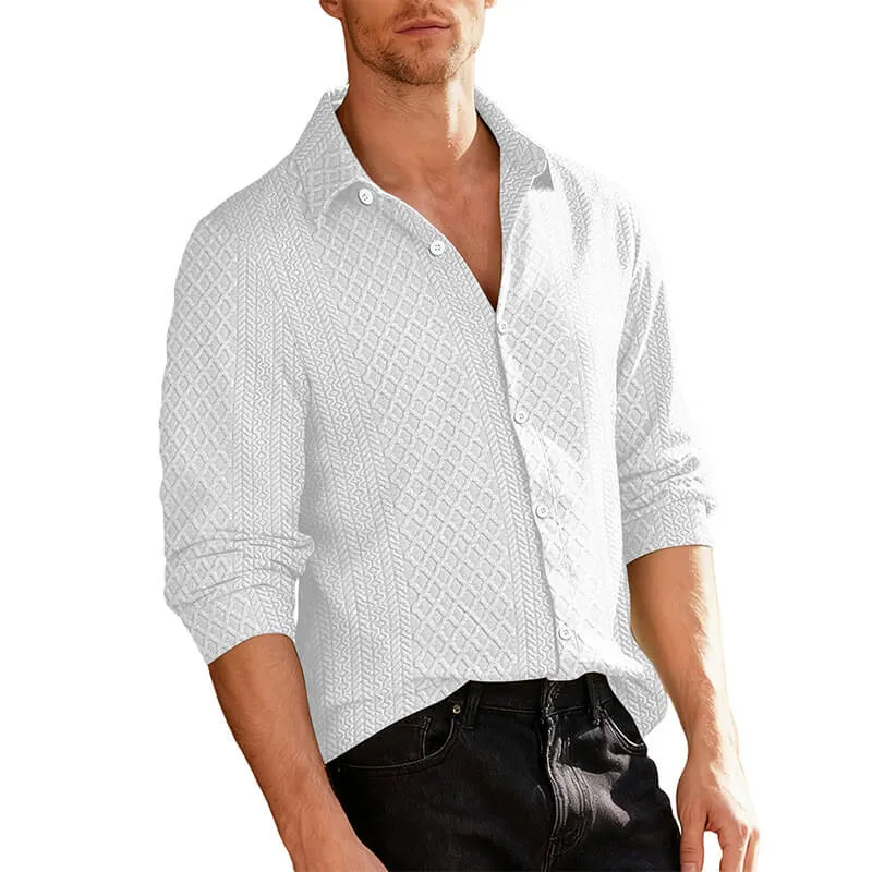 Casual Woven Single-Breasted Lapel Long-Sleeved Shirt sold by GTHIC product image thumbnail 4