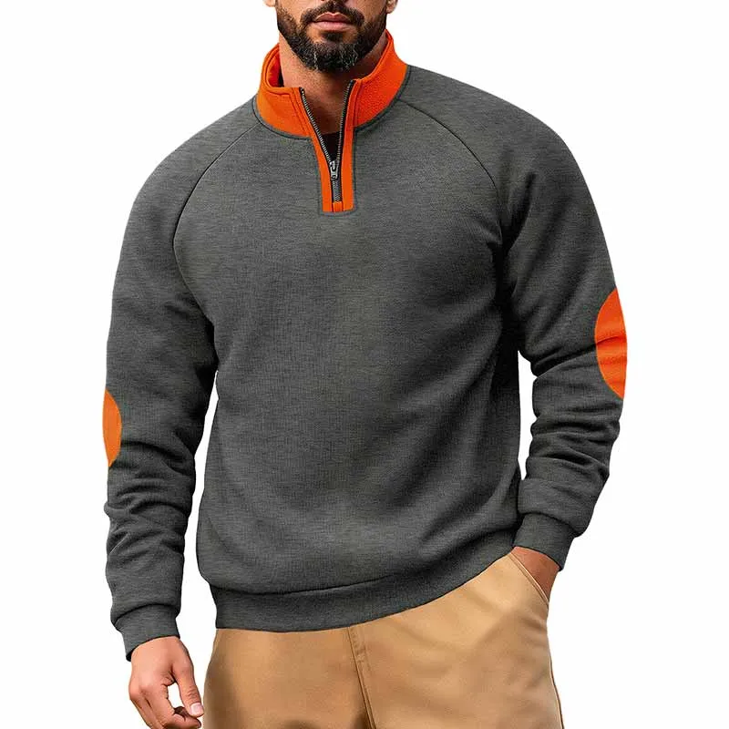 Fashion Colorblock Half-Zip Stand Collar Sweatshirt sold by GTHIC product image thumbnail 2
