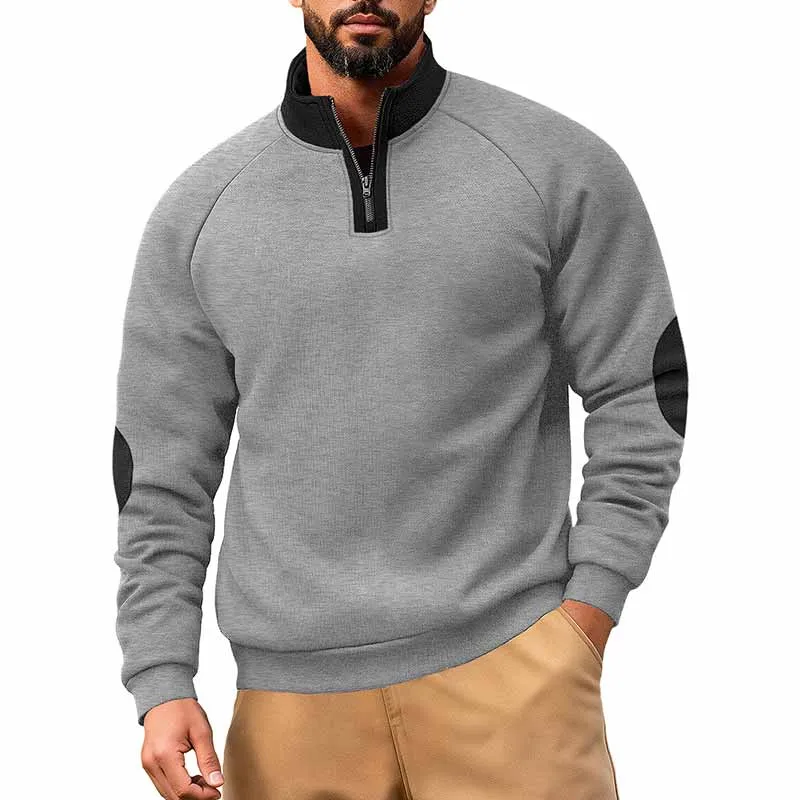 Fashion Colorblock Half-Zip Stand Collar Sweatshirt sold by GTHIC product image thumbnail 3