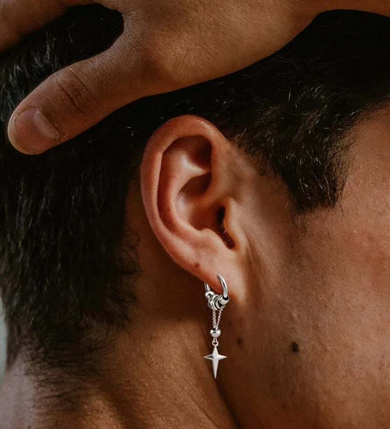 Gothic Star Tassel Chain Stainless Steel Drop Earrings sold by GTHIC product image thumbnail 2