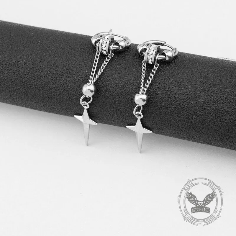 Gothic Star Tassel Chain Stainless Steel Drop Earrings sold by GTHIC product image thumbnail 5