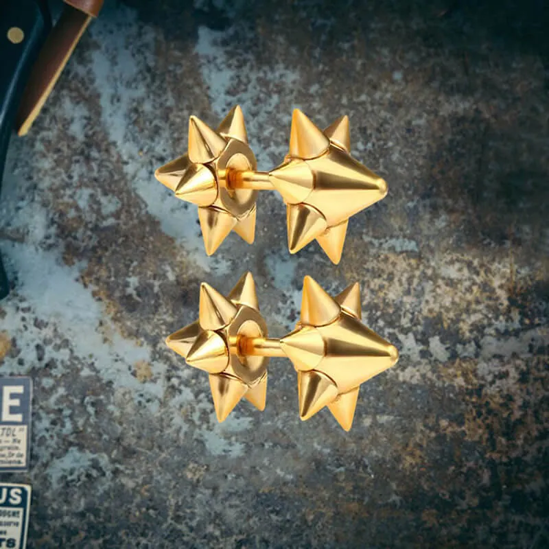 Punk Double-Sided Spiked Stainless Steel Earrings sold by GTHIC product image thumbnail 4