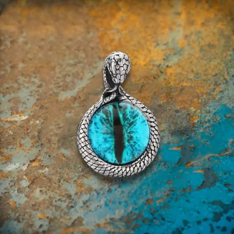 Punk Snake Wrap Devil Eye Stainless Steel Pendant sold by GTHIC