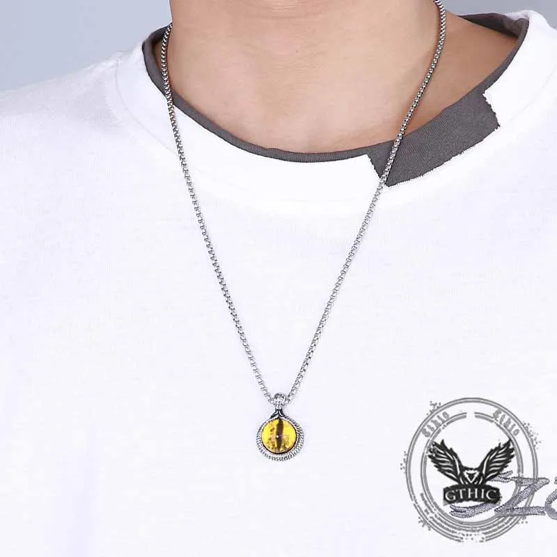 Punk Snake Wrap Devil Eye Stainless Steel Pendant sold by GTHIC product image thumbnail 2