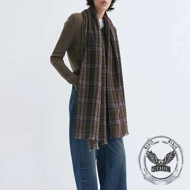 Vintage Plaid Warm Versatile Shawl Scarf sold by GTHIC