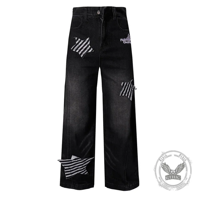 American Vintage Striped Star Embroidered Jeans sold by GTHIC product image thumbnail 4