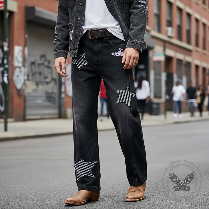 American Vintage Striped Star Embroidered Jeans sold by GTHIC product image thumbnail 3