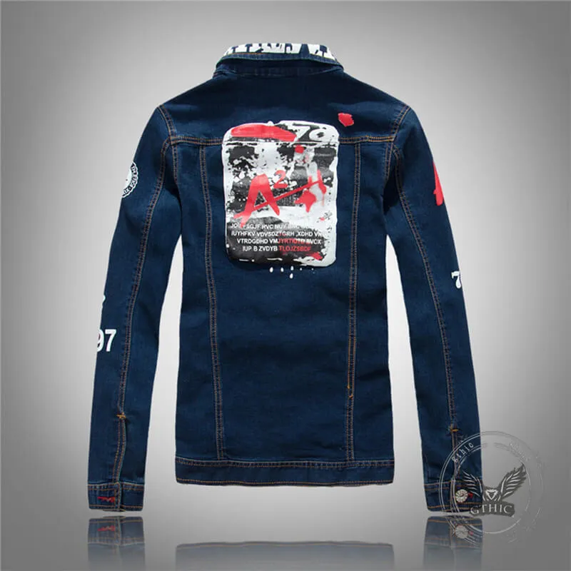 Punk Rivet Washed Denim Jacket Biker Coat sold by GTHIC product image thumbnail 3