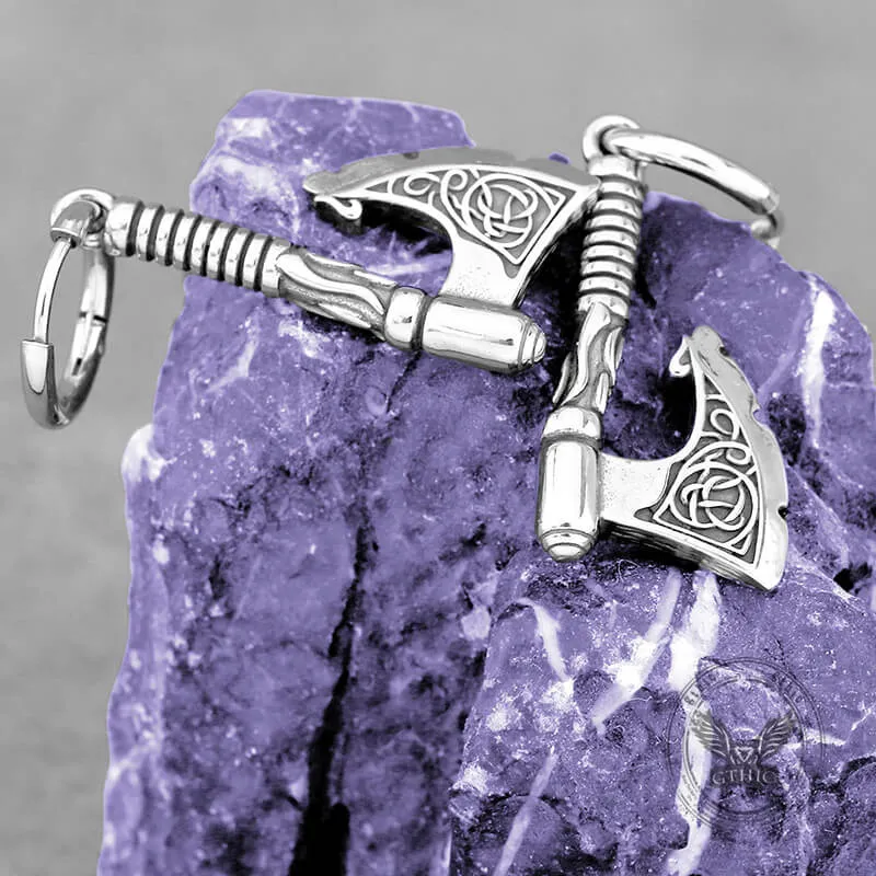 Vintage Viking Axe Stainless Steel Drop Earrings sold by GTHIC